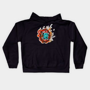 Wanyudo yokai tattoo art Kids Hoodie